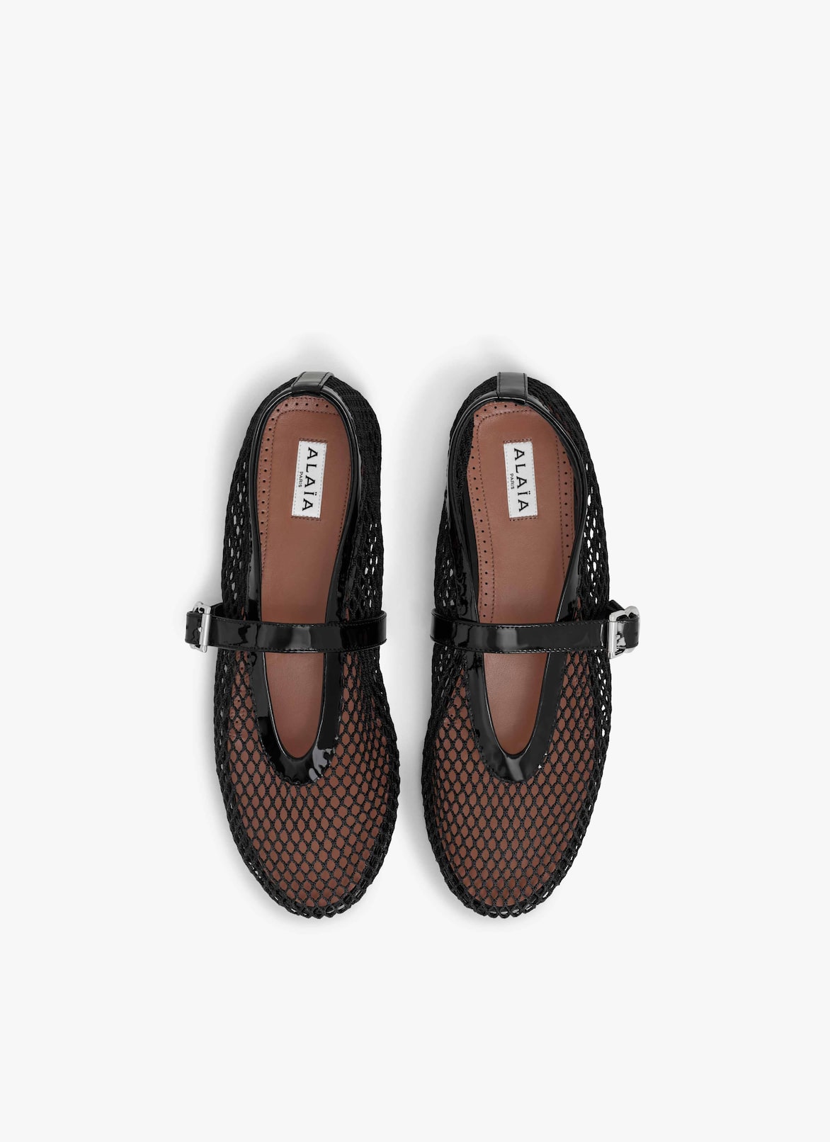 BALLET FLATS IN FISHNET ALAÏA BLACK BALLET FLATS IN FISHNET